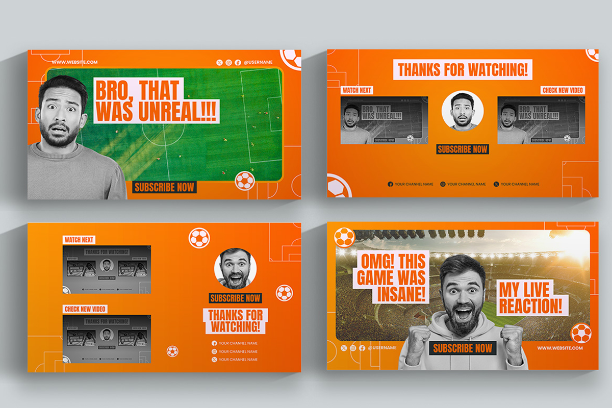 Sport Game Reaction Video Youtube Te, a Social Media Template by Attype (Photo 4 of 5)