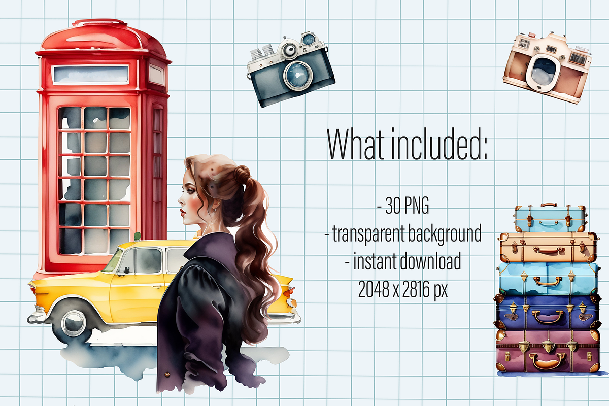 Travel cliparts set 30 PNG, an Illustration by Illustrator Space (Photo 2 of 7)