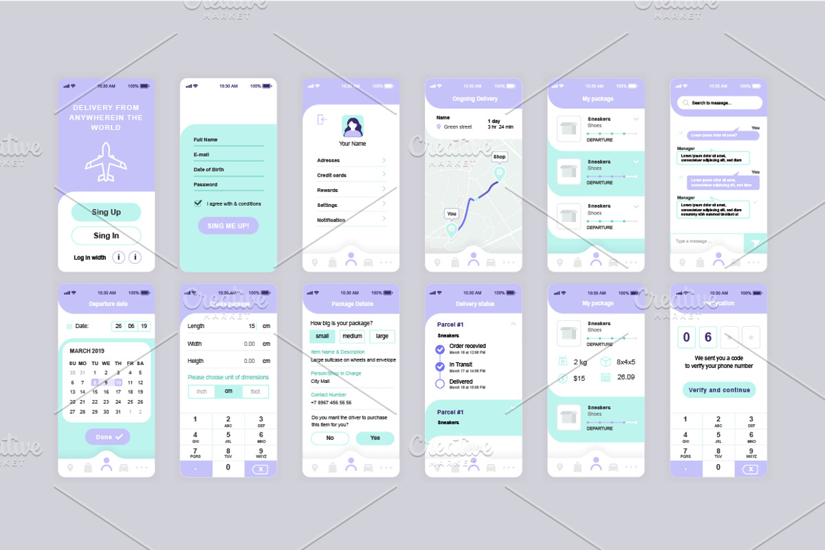 Mobile App UI Kit, a Templates & Theme by alexdndz (Photo 16 of 21)