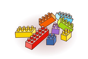 Isometric Plastic Building Blocks And Tiles