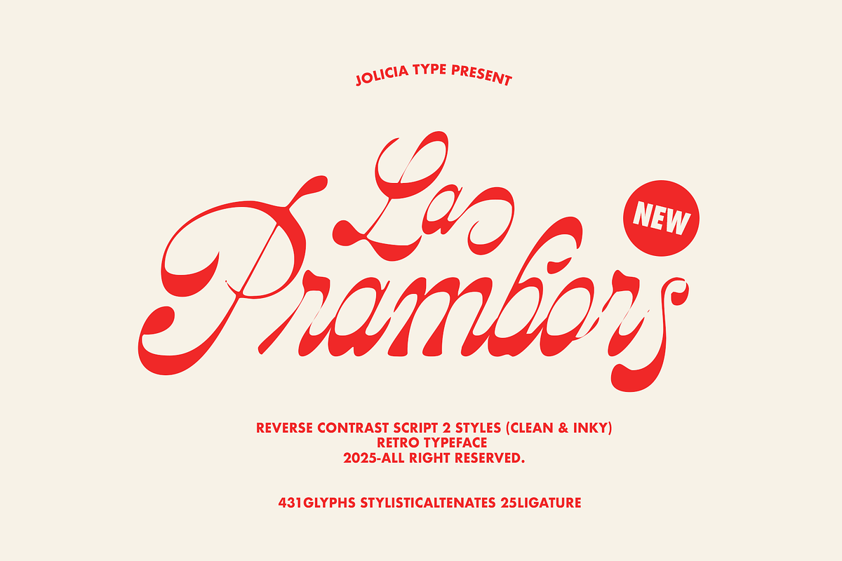 La Prambors | Retro Script, a Script Font by Jolicia Type (Photo 1 of 15)