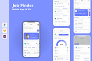 Job Finder Mobile App UI Kit, an UI Kit Template by uicube (Thumbnail 1 of 3)