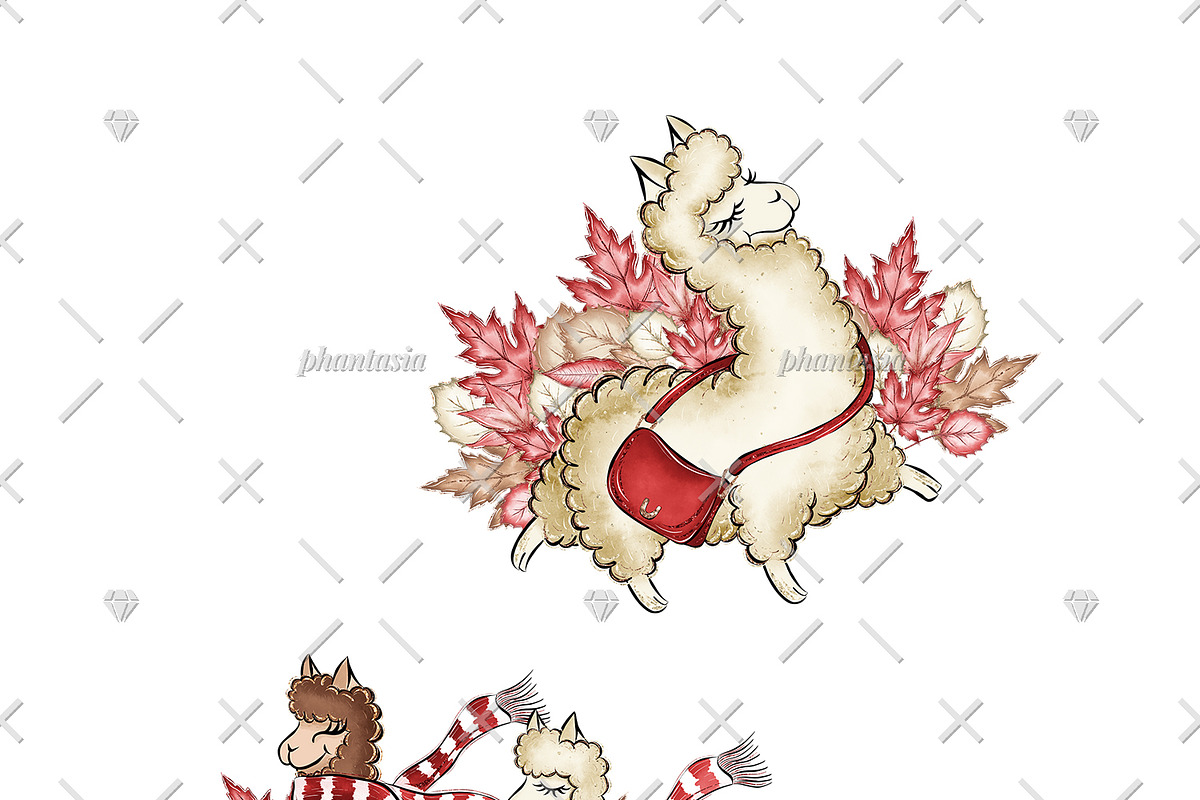 Alpaca Cliparts, an Illustration by Phantasia Design (Photo 3 of 8)