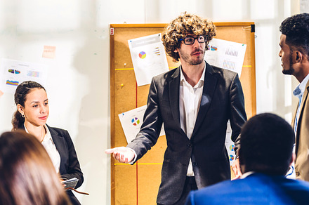 Group of professional business meeting and discussing strategy w, a Person Photo by Art_Photo