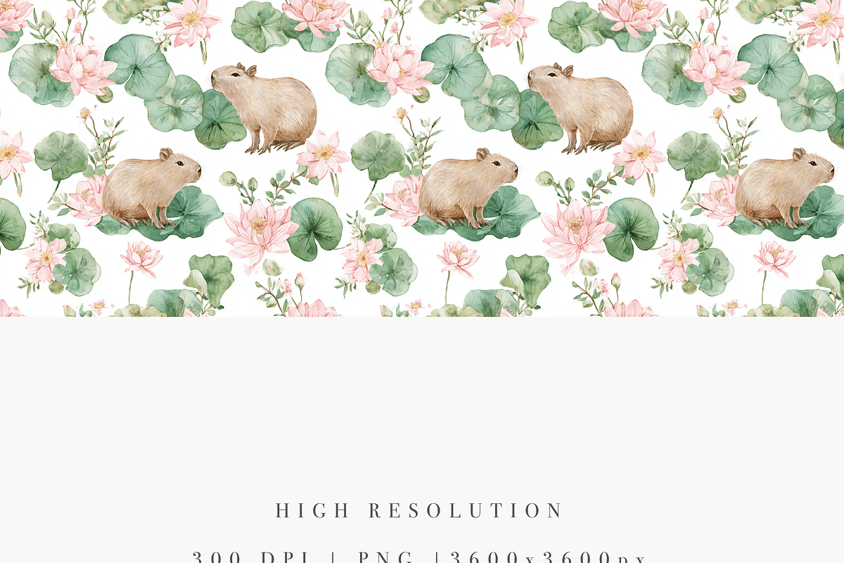 Capybaras Pattern, an Animal Illustration by Pati Charm Studio (Photo 3 of 7)