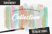 Watercolor Brush Stroke Layering Set, a Texture Graphic by ClipartBrat Graphics (Thumbnail 1 of 6)