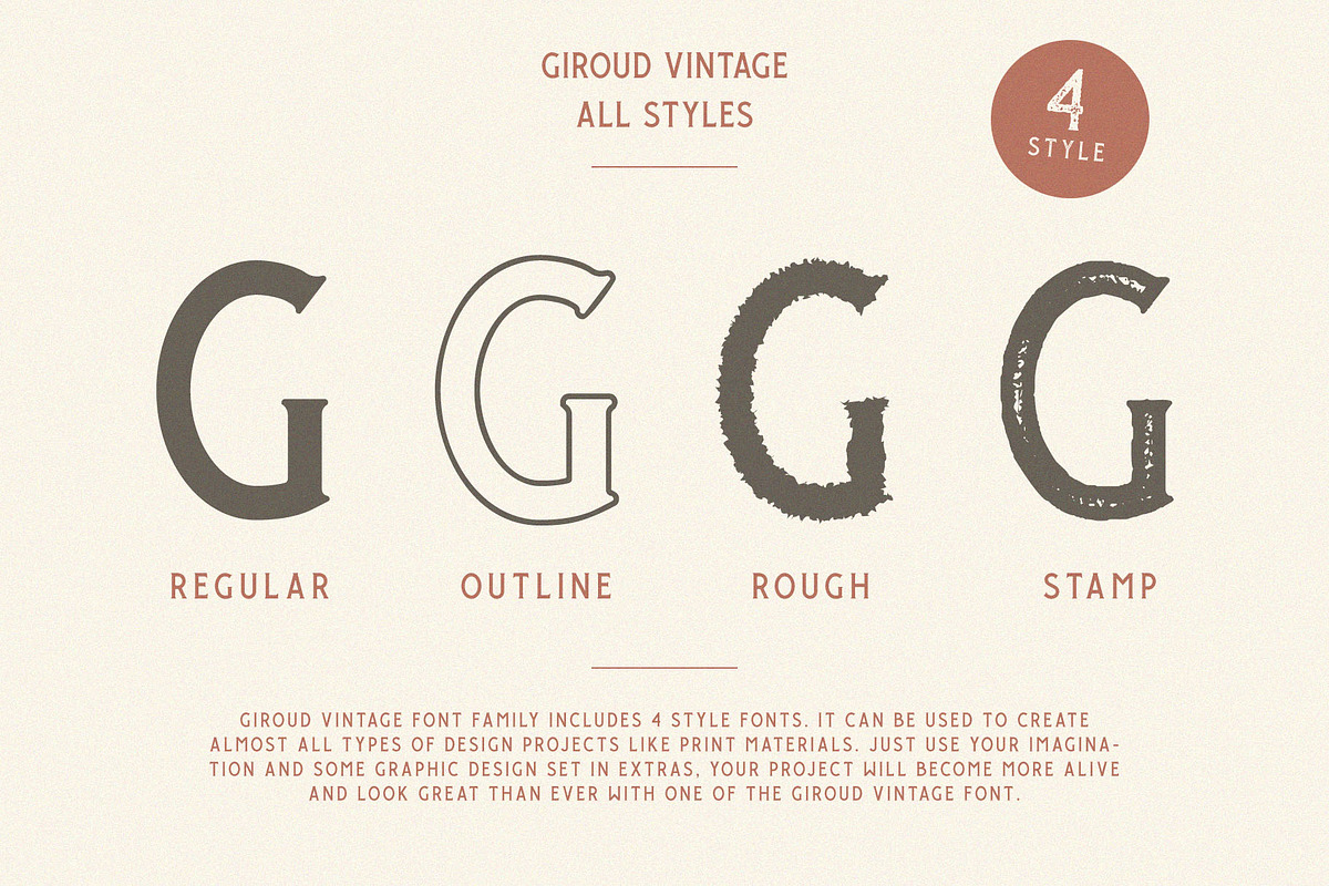 Giroud Vintage Font Family + Bonus, a Serif Font by Craft Supply Co. (Photo 3 of 12)