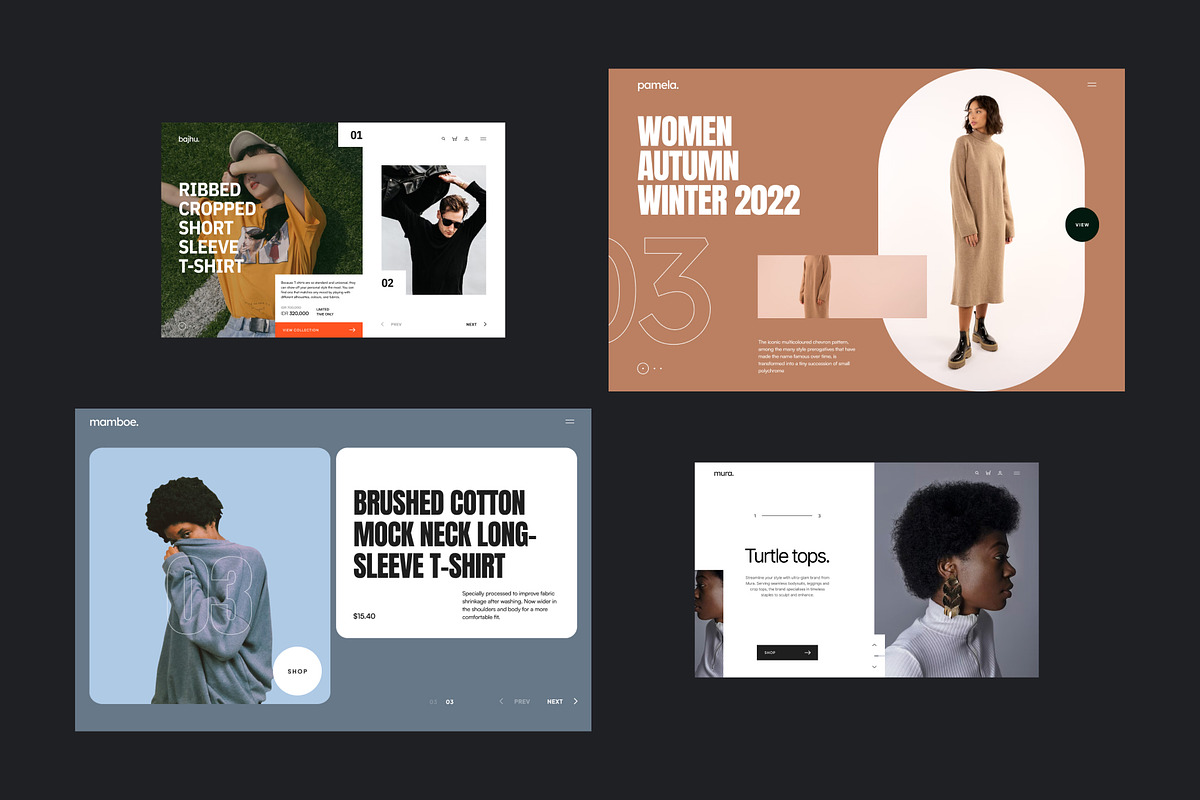 Bajhu - 15 Figma Fashion Web Headers, an UI Kit Template by neuwebz (Photo 2 of 6)
