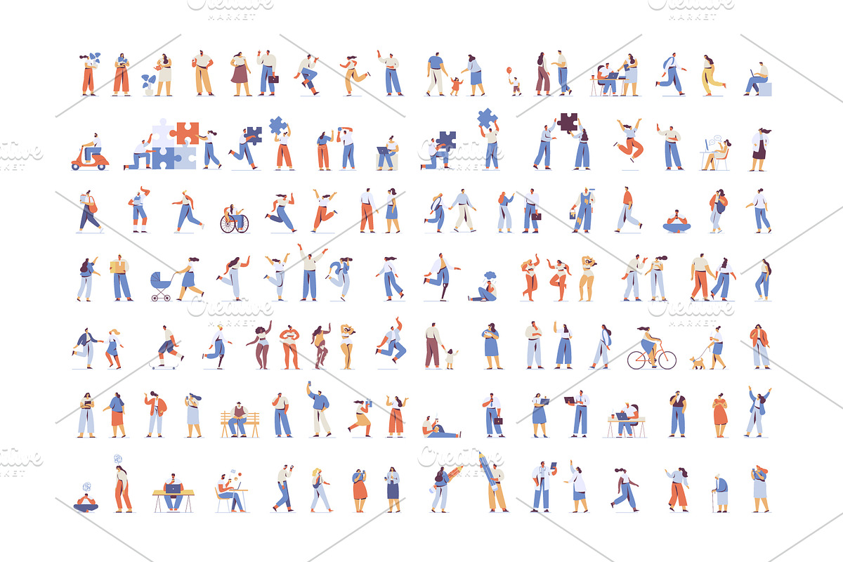 Vector People 200+ Bundle, a Person Illustration by Vector_Art (Photo 5 of 28)