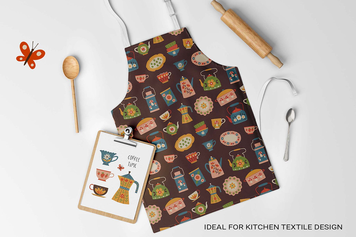 Retro Kitchen Tea & Coffee Clipart, a Food Illustration by Irina Ostapenko (Photo 9 of 9)