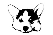 Cute Corgi Dog - black vector svg, an Animal Illustration by Watercolor_Vector Graphic (Thumbnail 6 of 7)