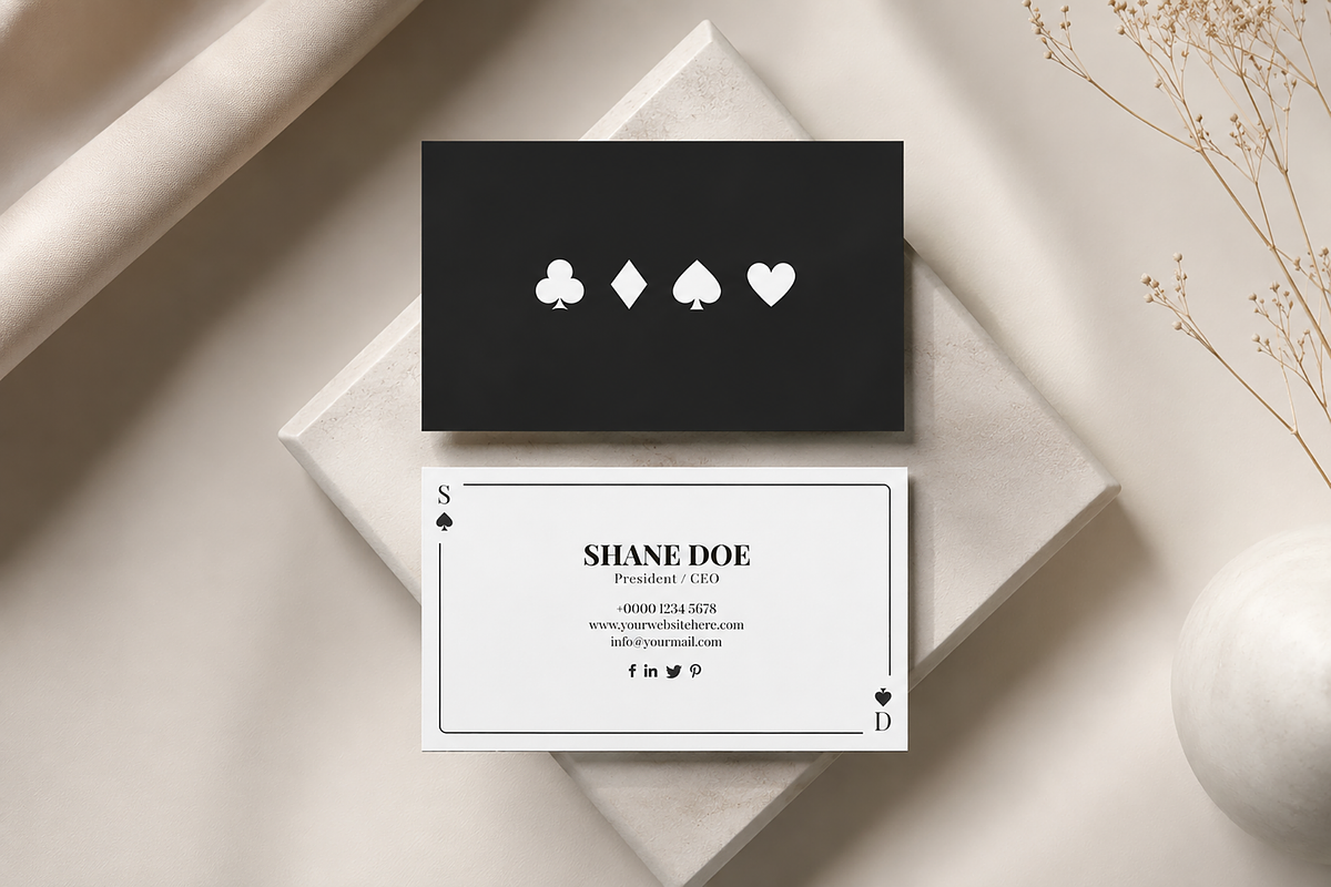 Casino & Poker Style Business Card, a Business Card Template by Saman Osama (Photo 1 of 6)