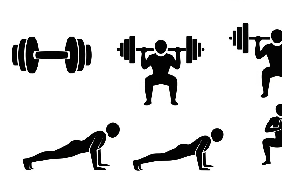 Fitness Workout Silhouette Icon Set, an Illustration by musafir_fashion (Photo 14 of 51)