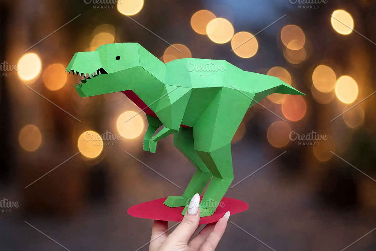 Dinosaur sculpture - 3d papercraft, a Card Template by PAPER amaze (Photo 2 of 4)