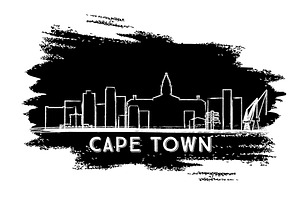 Cape Town Skyline Silhouette.