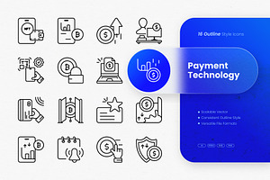 Payment Technology Outline Icons, an Outline Icon by cidcud_graphic