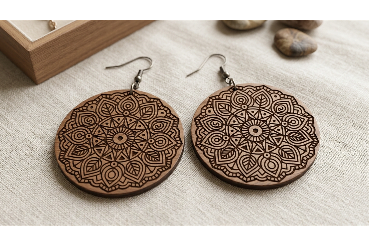 Mandala Earring Vector, an Object Graphic by hafijul (Photo 8 of 11)