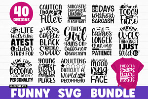 Funny Quotes Sarcasm SVG Bundle, an Object Illustration by Jozoor