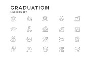 Set Line Icons of Graduation, an Outline Icon by motorama (Thumbnail 2 of 2)