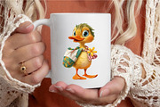 Whimsical Beach Duck Watercolor Clip, an Illustration by designcity5 (Thumbnail 5 of 5)