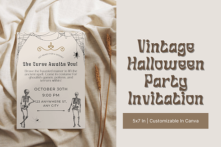 Vintage Halloween Party Invitation