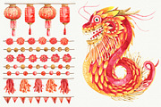 Chinese New Year, a Decorative Illustration by Watercolor by Tonia Tkach (Thumbnail 3 of 5)