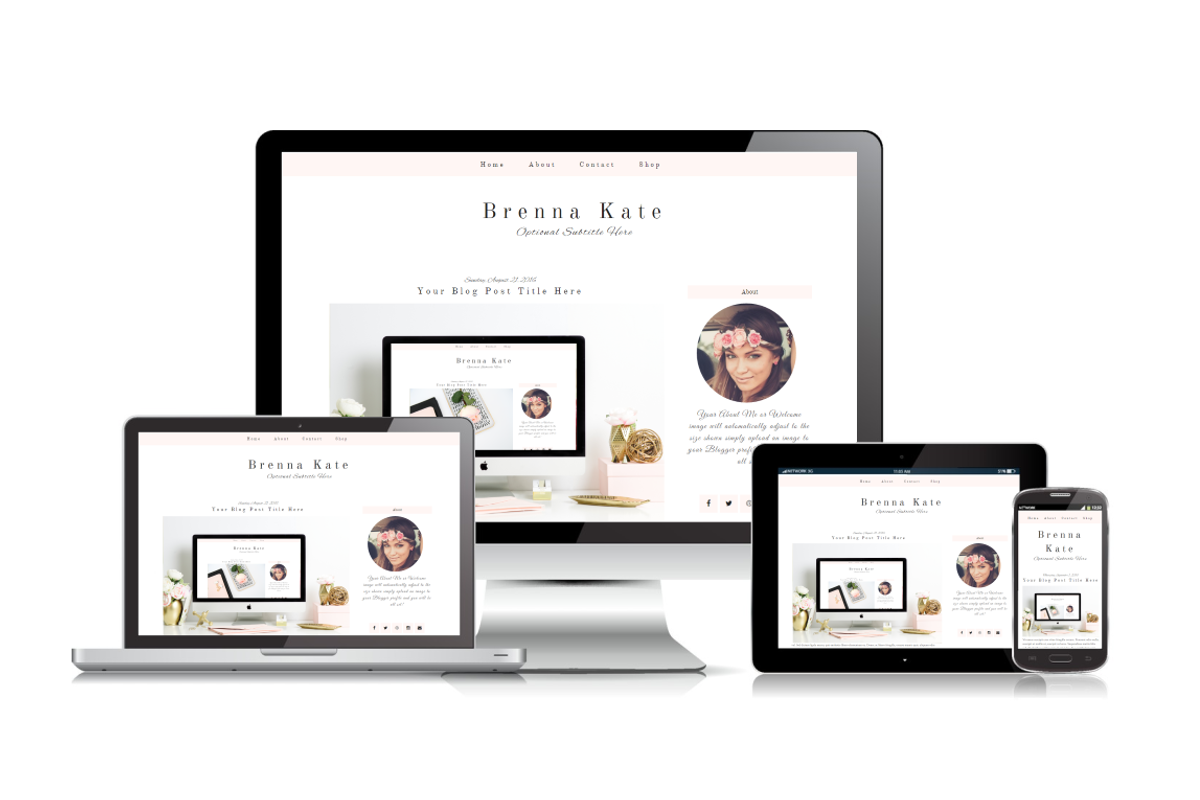 Pink Blogger Template - Brenna, a Templates & Theme by BD Web Studio (Photo 3 of 3)