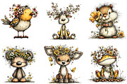 Spring Woodland Animals Clipart, an Illustration by CraftArtStudio (Thumbnail 4 of 6)