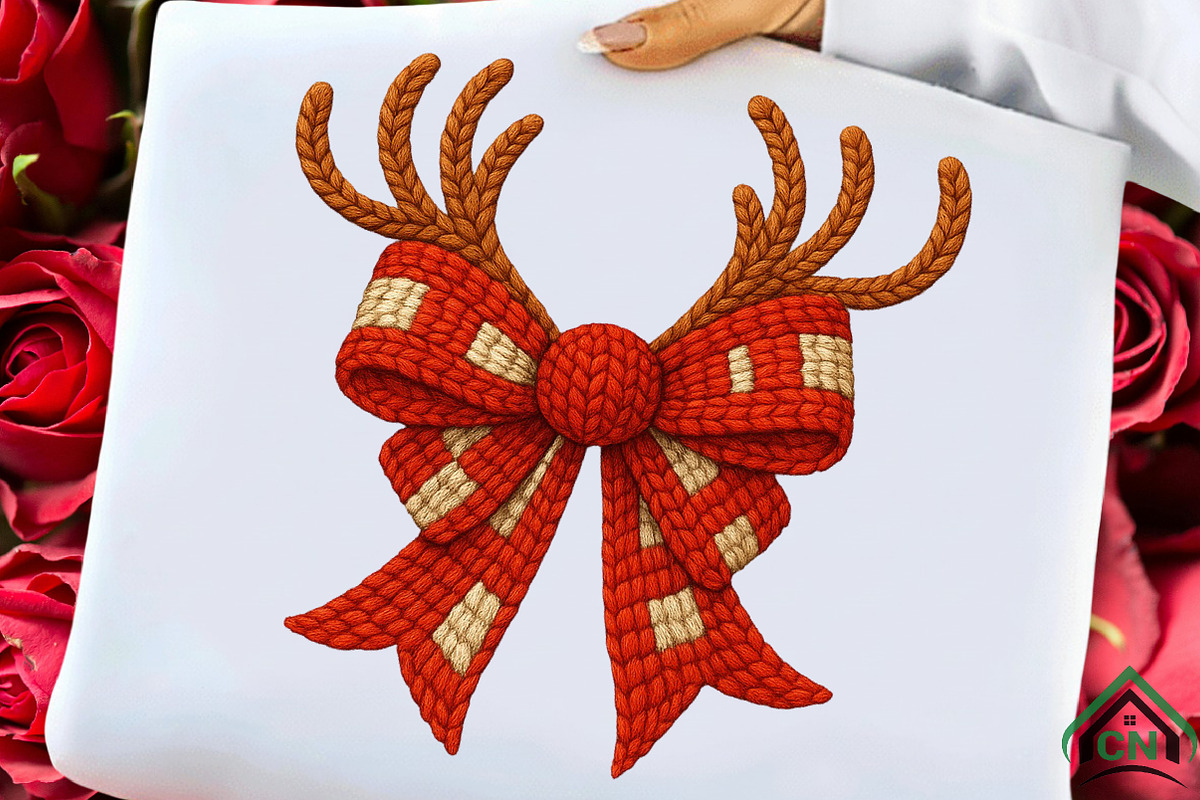 Faux Crochet Christmas Coquette Bow, an Illustration by Craft Nest (Photo 3 of 7)