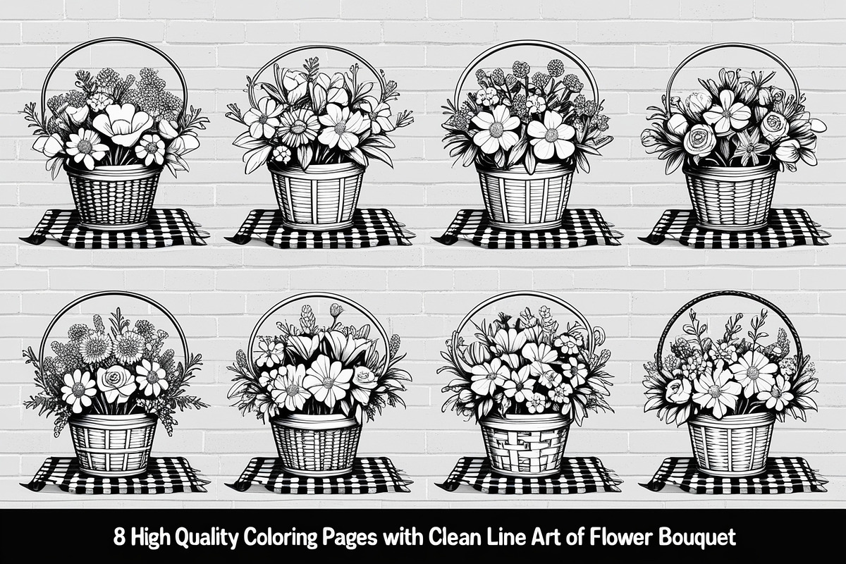 Spring Flower Coloring Art, an Illustration by hafijul (Photo 1 of 9)