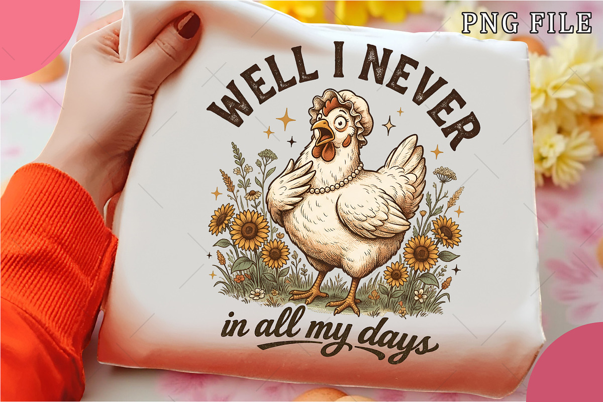 Spring Funny Chicken Sublimation PNG, an Illustration by OK Design (Photo 5 of 6)