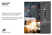 Wallpaper Mockup Bedside with Lamp, a Household Mockup by Andrea Muller (Thumbnail 4 of 6)