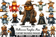 Watercolor Halloween Pumpkin Man, an Illustration by Craft Nest (Thumbnail 1 of 6)