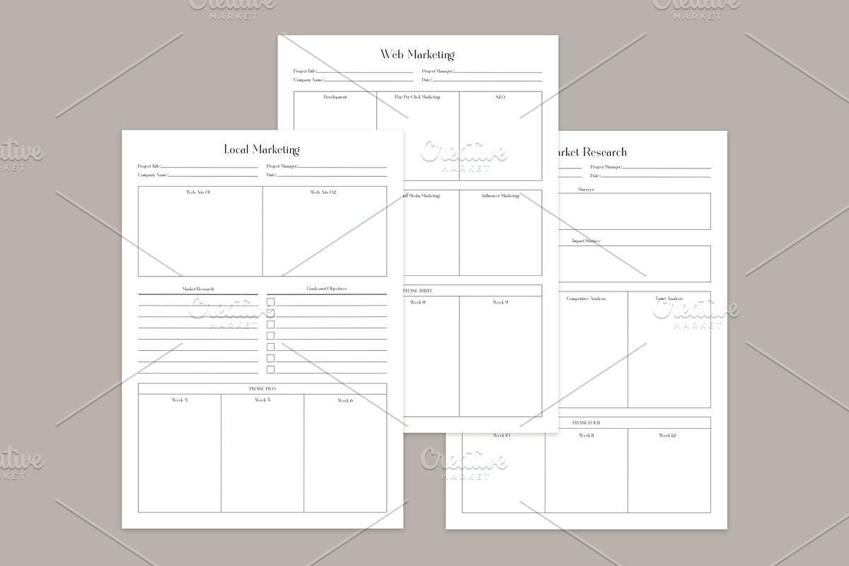 Marketing Planning Pages Set V-06, a Stationery Template by shahsoft (Photo 3 of 3)