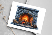 Christmas Fireplace Clipart, an Illustration by Canvas Craft (Thumbnail 6 of 8)