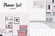 Planner Girl Illustration, a Work Illustration by GlamArtZhanna (Thumbnail 2 of 3)