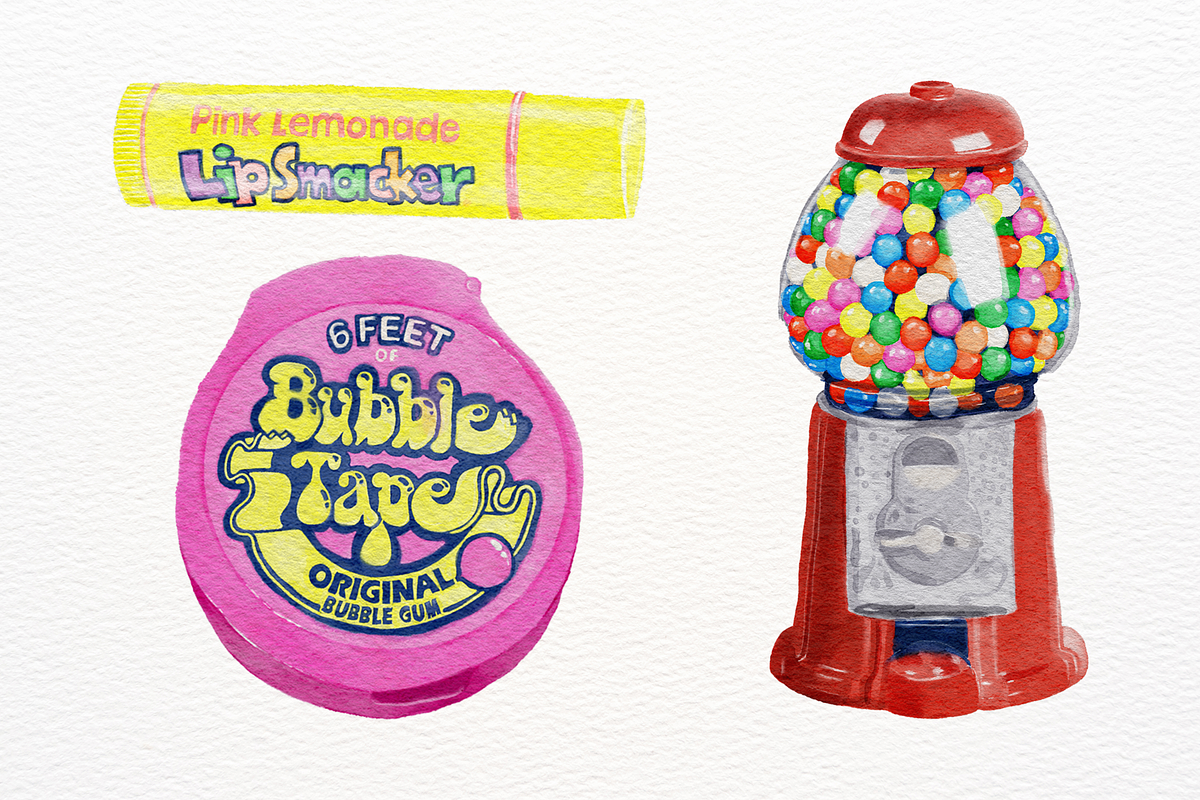 90s Nostalgia Watercolor Graphics, an Education Illustration by CherithDrawsThings (Photo 6 of 7)