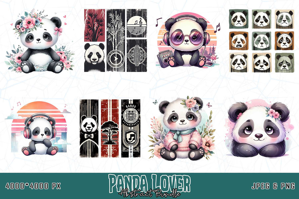 Cute Panda T-shirt Design Bundle, an Illustration by Sofia's Fashion (Photo 2 of 3)