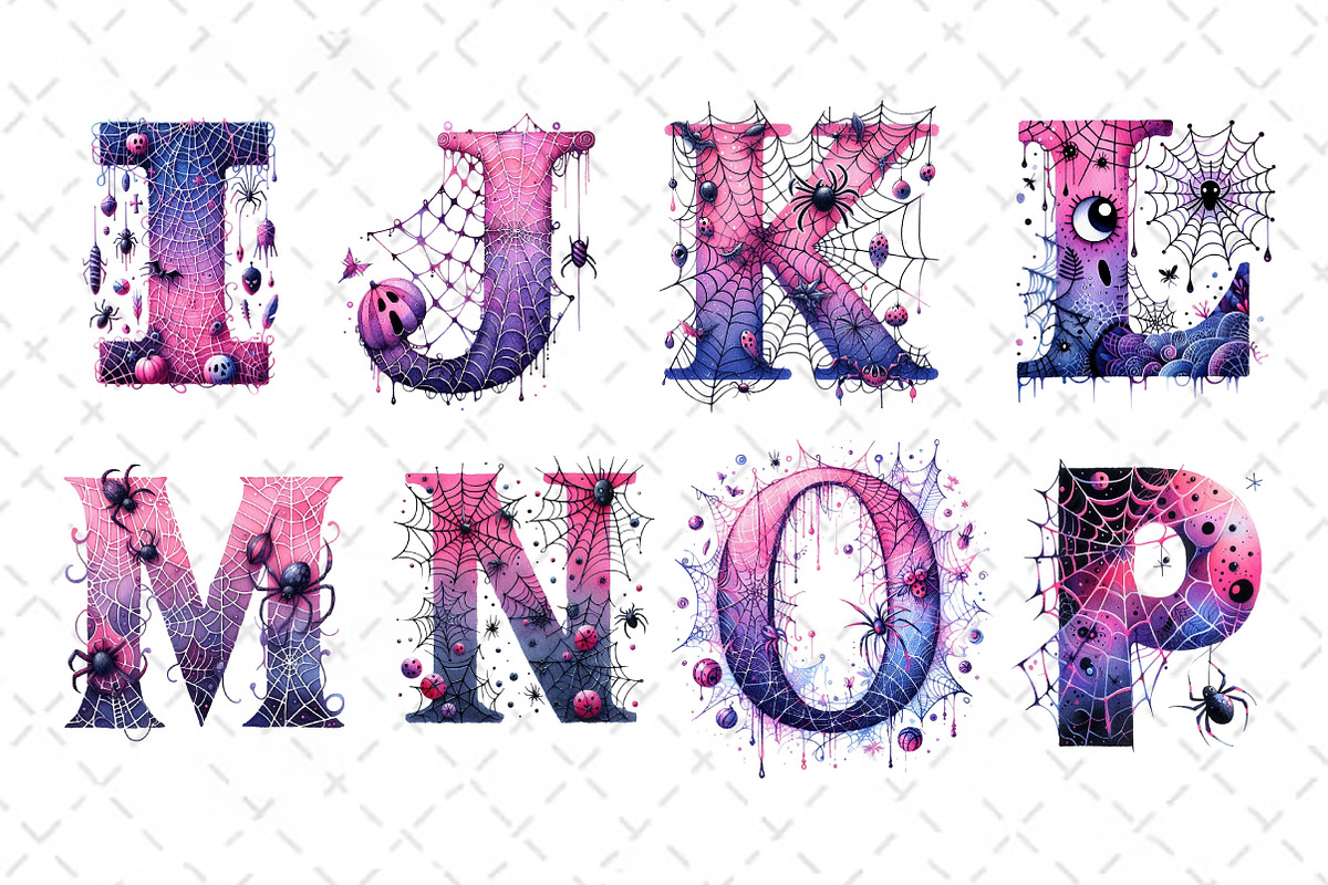 Spiderweb Doodle Letters Sublimation, a Work Illustration by Dream Creation (Photo 4 of 6)