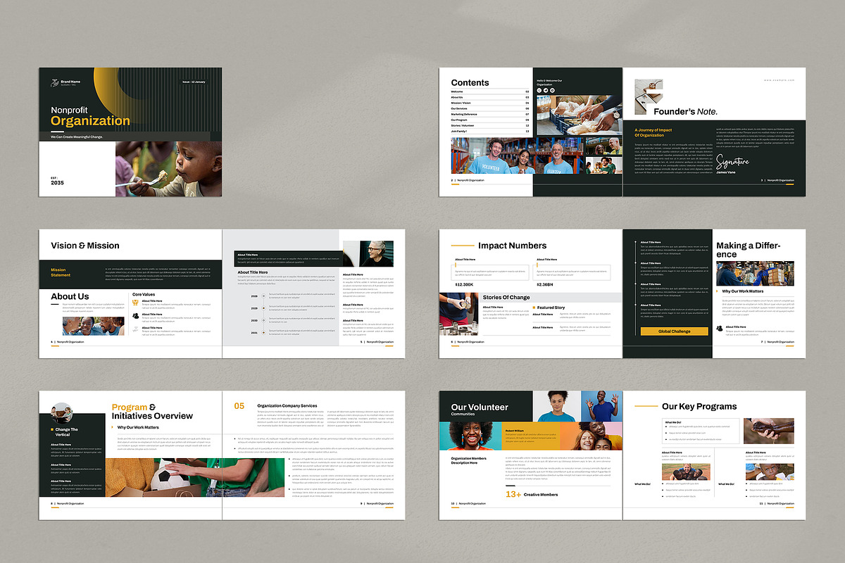 Nonprofit Org. Brochure Landscape, a Brochure Template by NorthPeak (Photo 9 of 10)
