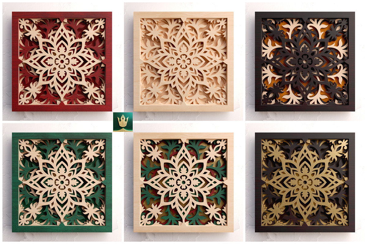 Decorative Mandala 3D Layered SVG, a Decorative Illustration by pixaroma (Photo 10 of 10)