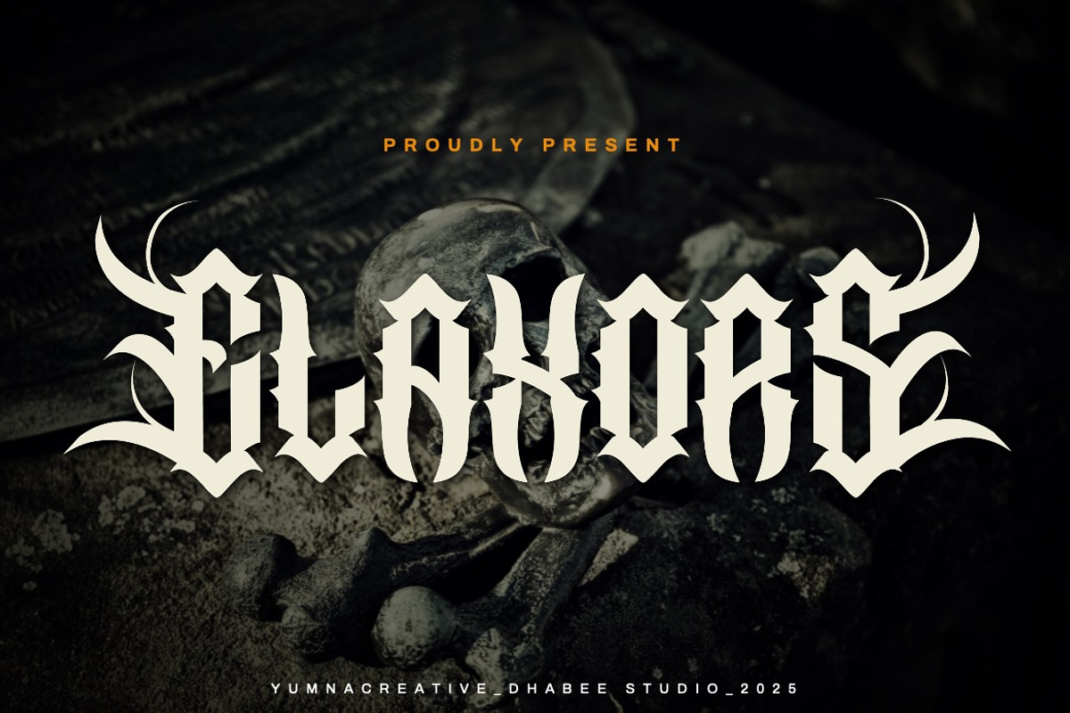 Elaxors - Classic Blackletter Font, a Blackletter Font by Dhabee (Photo 1 of 16)
