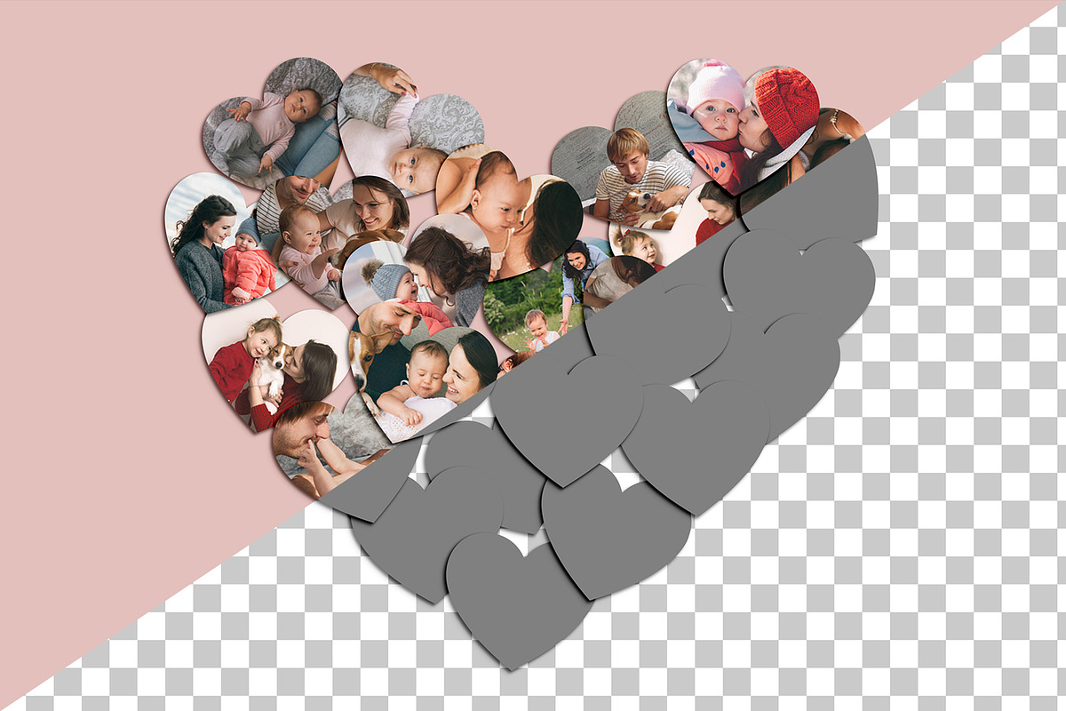 Love Heart Photo Collage Template, a Social Media Template by DesignerCandies (Photo 2 of 5)