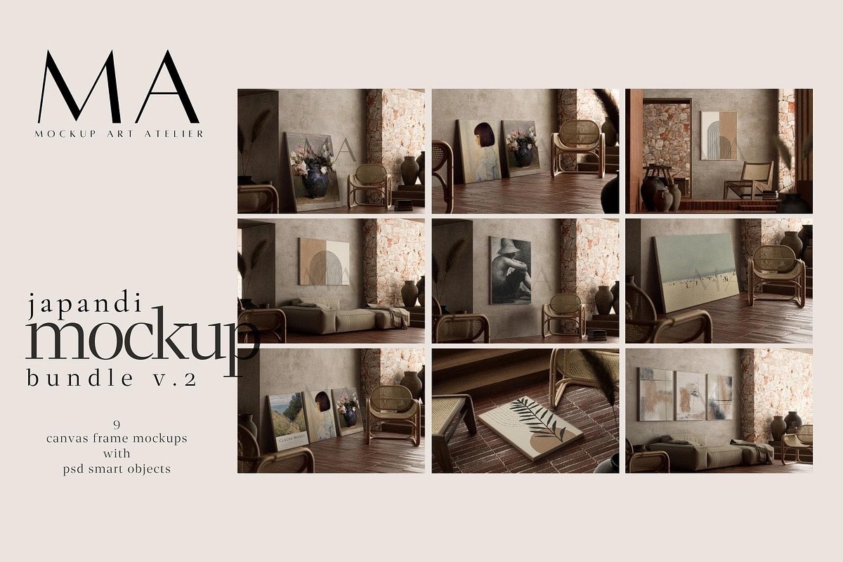 Japandi Frame Mockup Bundle, a Household Mockup by Mockup Art Atelier (Photo 1 of 21)