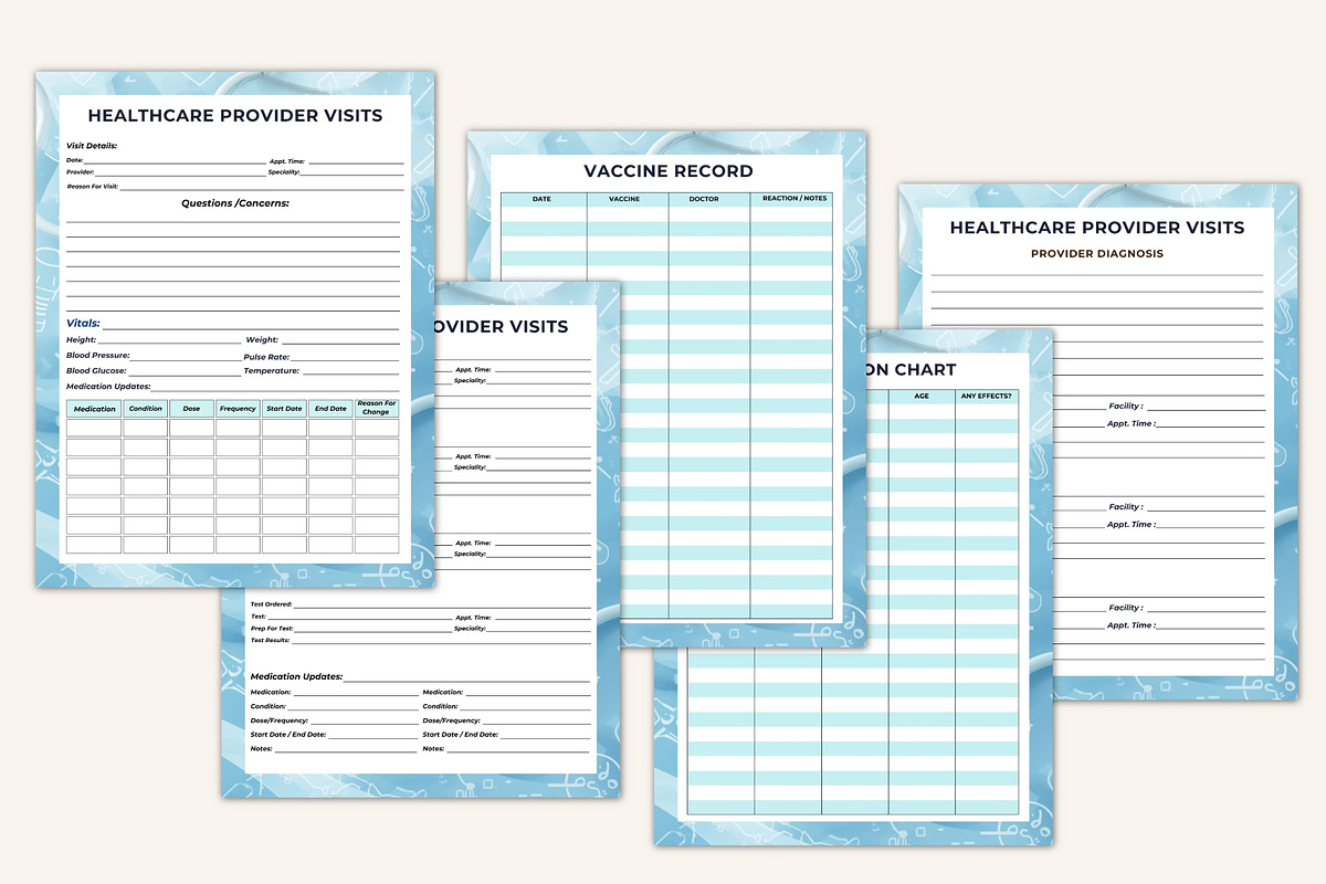 2026 Medical Tracker Mega Bundle, a Stationery Template by Designmela01 (Photo 2 of 10)