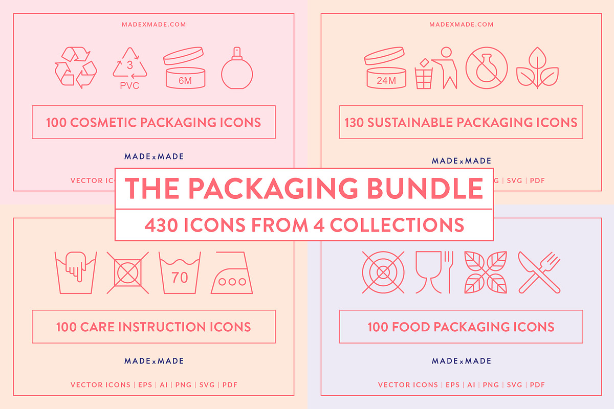 4x Packaging Icons Bundle (25% off), an Outline Icon by Made by Made (Photo 1 of 22)