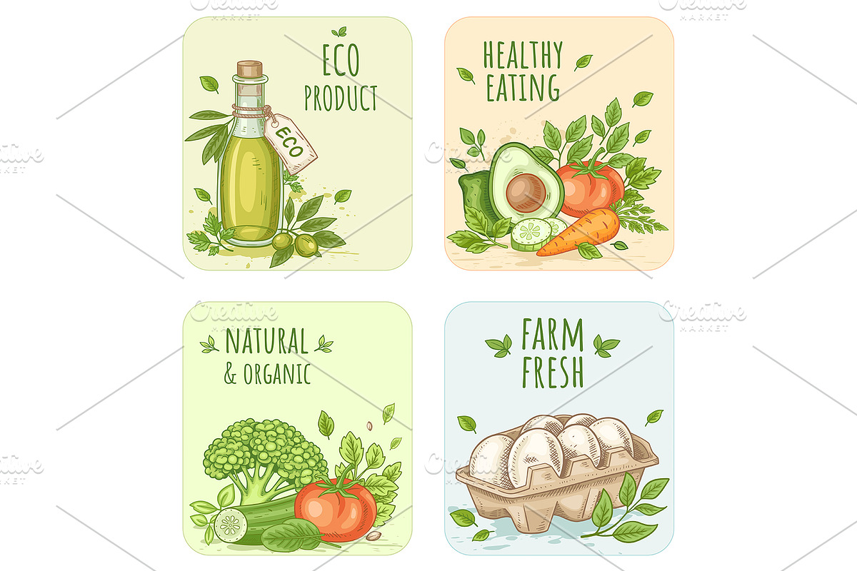 Organic Food and Eco Grocery Kit, a Food Illustration by Artspace (Photo 8 of 11)