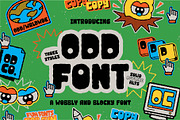 Odd Font | Wobbly Blocky Font, a Sans Serif Font by HeyAidan (Thumbnail 1 of 6)