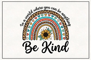 Be Kind Leopard Rainbow Sublimation, a Work Illustration by CraftArtStudio