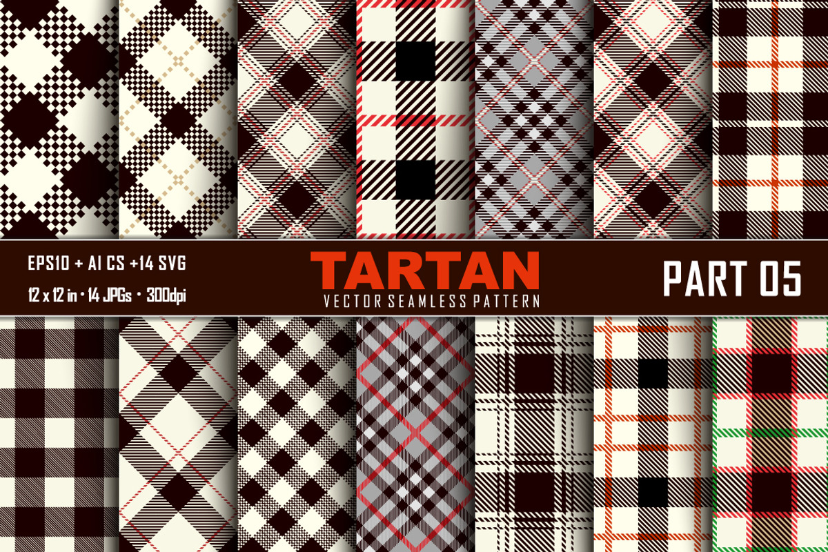 Seamless  Tartan Pattern Part -05, a Pattern Graphic by Vectorchoice (Photo 1 of 7)
